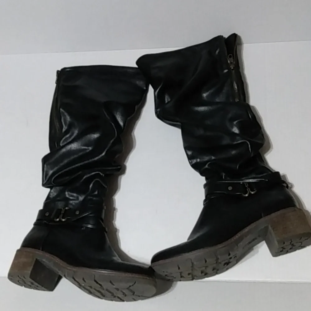 Tall Black Slouch  White Mountain crammers Boot 8.5 - Picture 2 of 16
